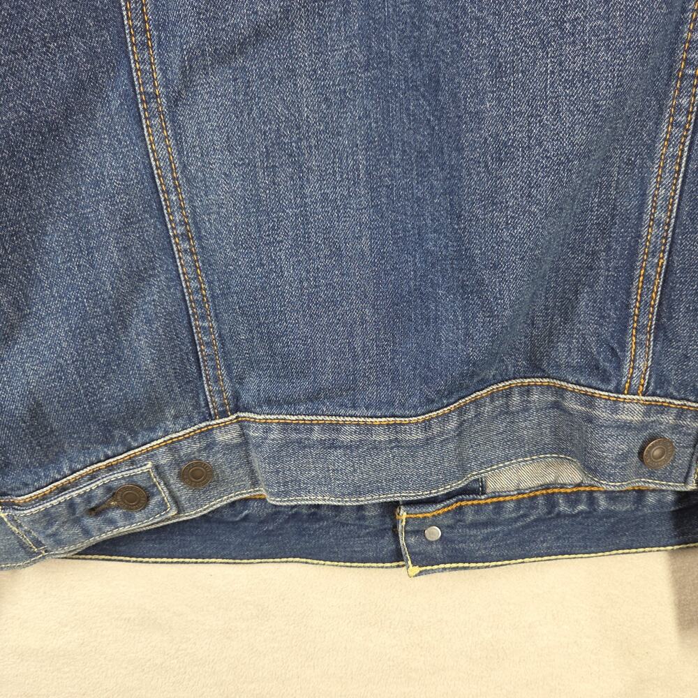 Levis Strauss Trucker Jean Jacket Mens Large 72334 Dark Denim Cotton Collared - Picture 11 of 13